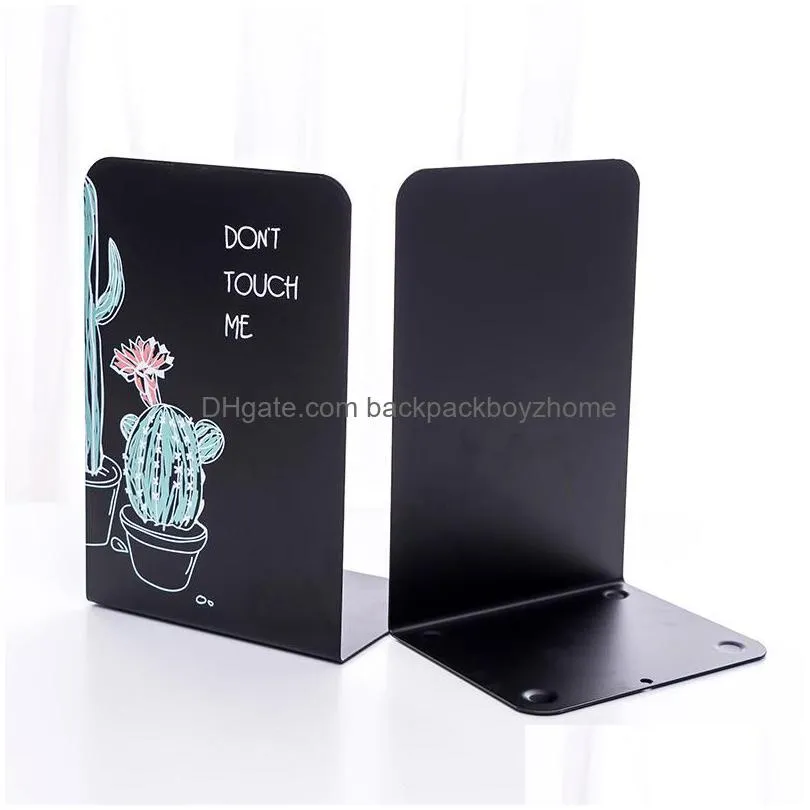 wholesale card files custom metal l-shaped bookend,book stand desk accessories provide design draft customization personalized full-printing bookshelf desktop