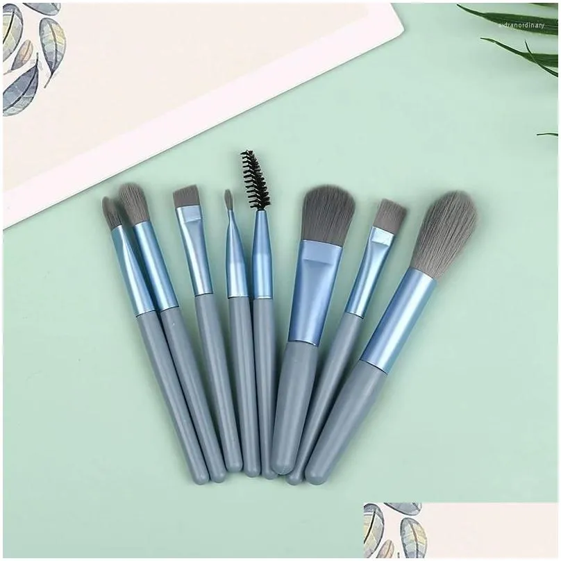 Makeup Brushes 8 Pcs Portable Brush Set Eye Shadow Cheek Make-up Kit Mini Eyebrow Eyeshadow Blending