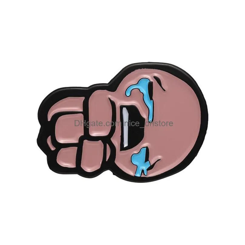 the binding of isaac cry brooch enamel pin custom retro cute pixel game metal badge lapel backpack jewelry gift for kids friends