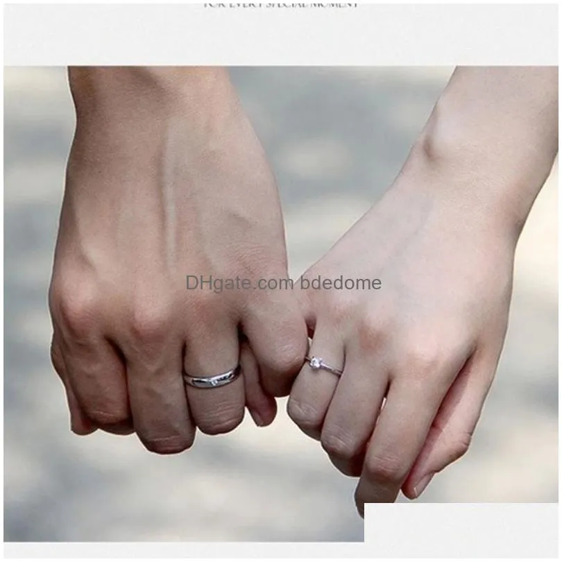 open adjustable band rings silver couple engagement wedding ring for women men fashion jewelry gift will and sandy