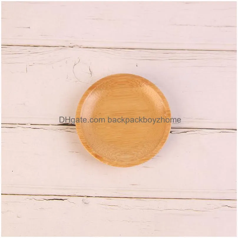 wooden bamboo sauce sushi dishes small mini round plates seasoning bowl kitchen tools