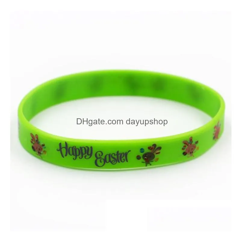 customizable easter silicone bracelet mens womens fashion wristband elastic bracelet party gift jewelry for kids adult easter egg