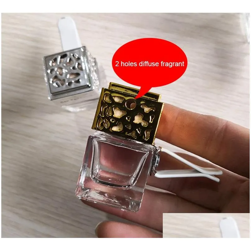 Car Perfume Air Vent Clip Cube Air Freshener Empty Glass Bottle for Car Auto Pendant  Oils Diffuser Fragrance Ornament Decor