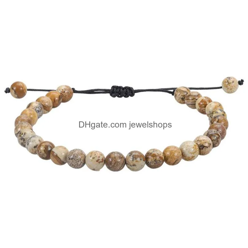 6mm natural stone healing crystal beaded bracelet women men handmade precious gemstone round bead adjustable bracelets jewelry