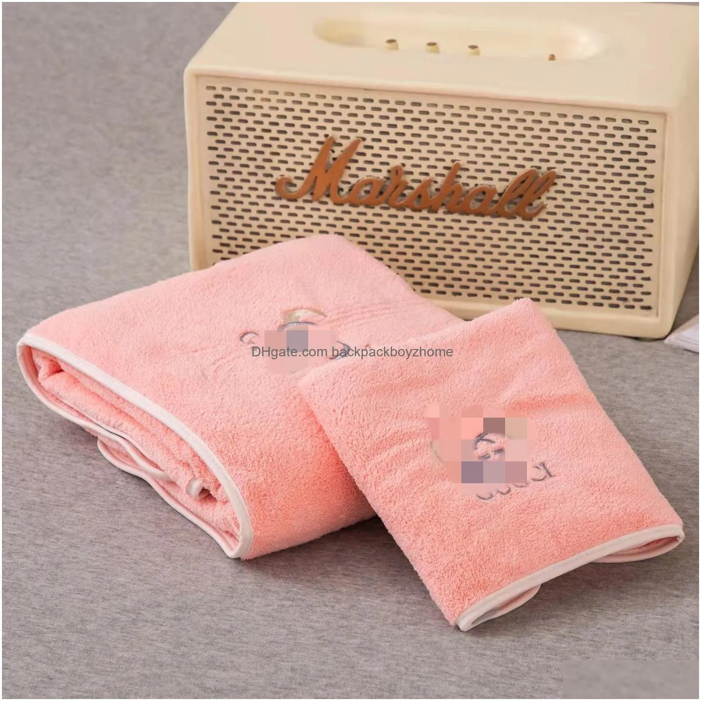 stylish letter h blanket printed bath towel soft thick high quality towels couple designer jacquard washcloth for sports swimming beach gift 2 piece