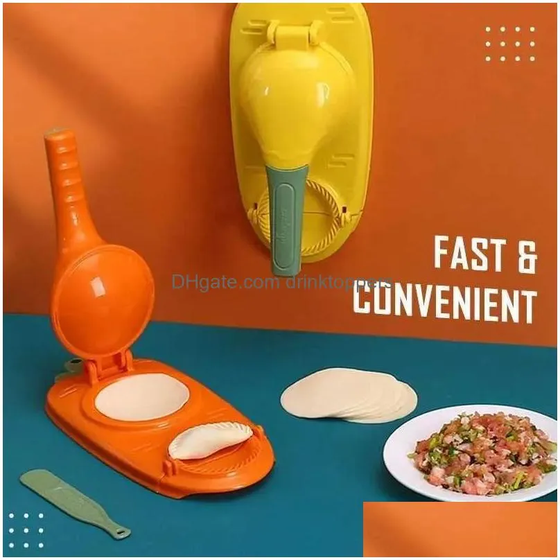  kitchen gadgets 2-in-1 dumpling maker efficient manual dumpling wrapper mold dough pressing tool kitchen accessories hy509