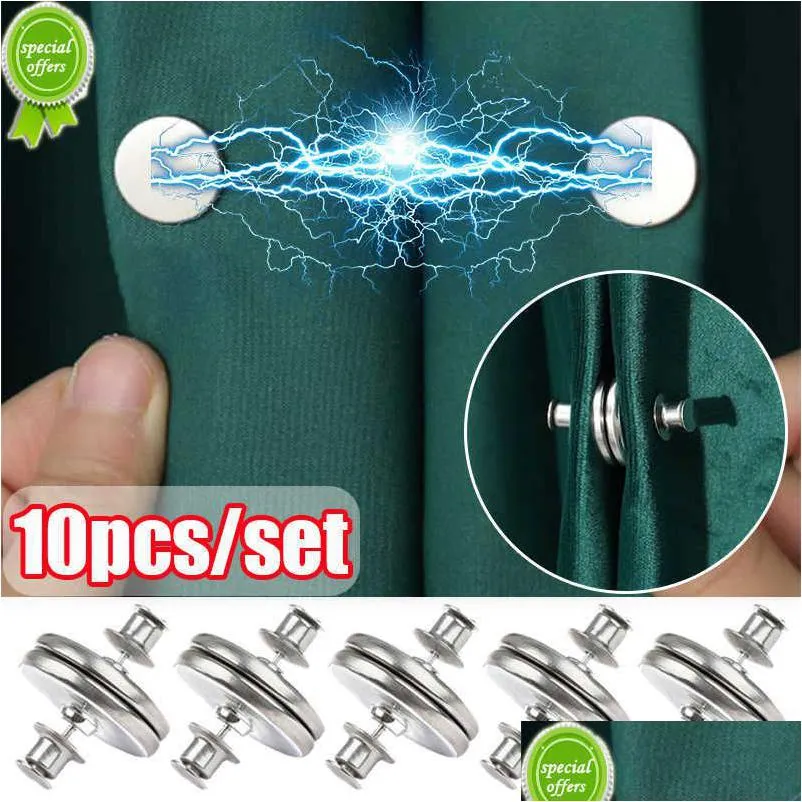  10pairs magnetic curtain button room accessories nail detachable window screen magnet close buckle adjustment curtain clips