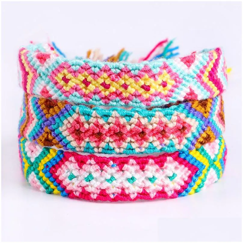 nepal boho hand weave braided bracelets wristband for women friend bohemian cotton rope ethnic charm bangle friendship jewelry