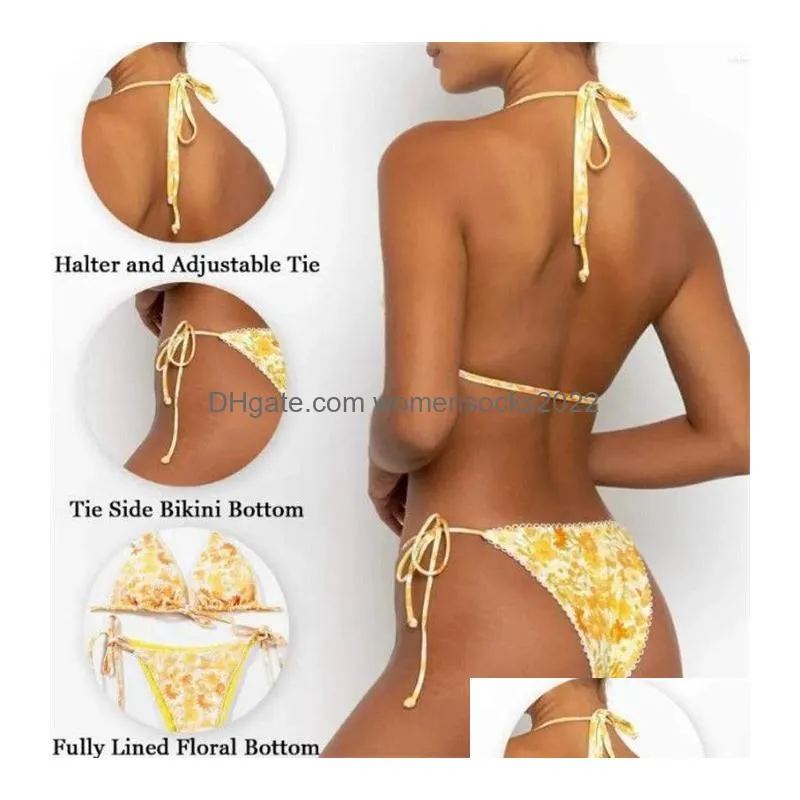 womens swimwear bikinis swimsuit set for women triangle bathing suit tie string thong swumsuit woman bikini