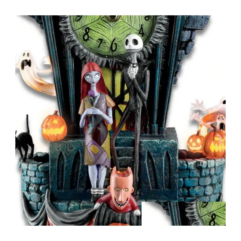 other home decor halloween wall clock nightmare cuckoo tim burton s the night mare before christmas ornaments pendulum jack sally