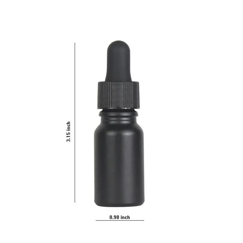 Storage Bottles & Jars 12pcs Black Coated Dropper Bottle Essential Oil Glass Liquid 10ml Drop For Massage Pipette Refillable