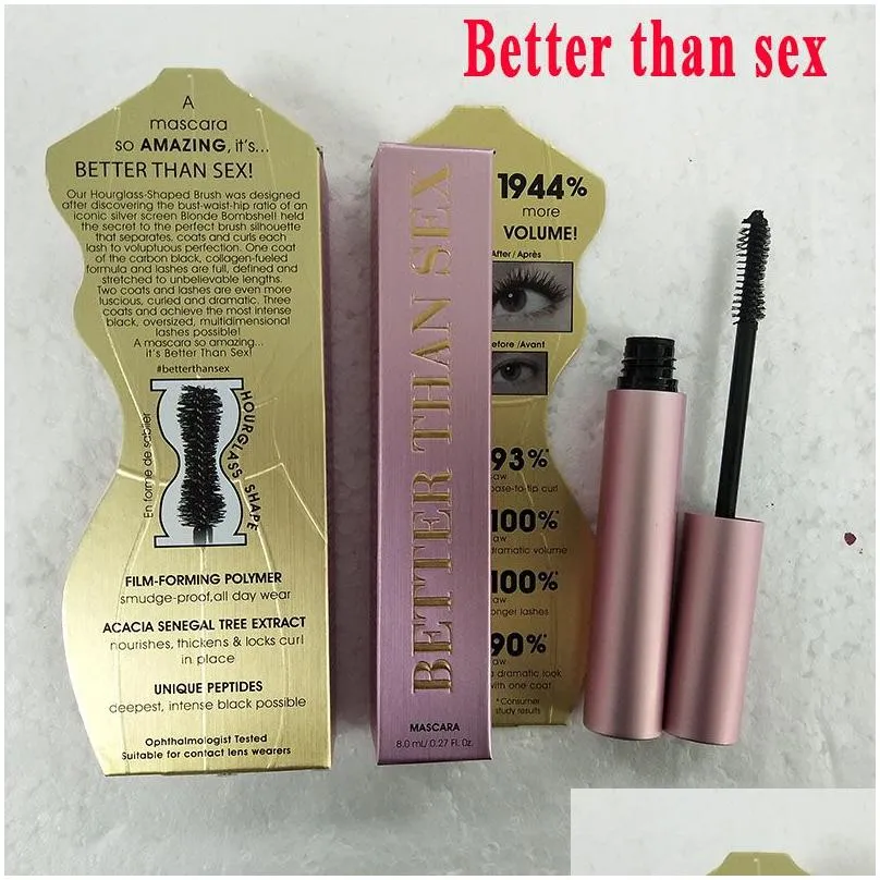 Face Cosmetic Sex Mascara Black Color More Volume 8ml Pink Aluminum Tube Masacara Waterproof Elongation Cruling lash Makeup long lasting High