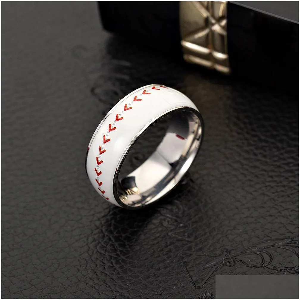 new football basketball sports rings for women men baseball softball rugby stainless steel finger rings fashion jewelry gift