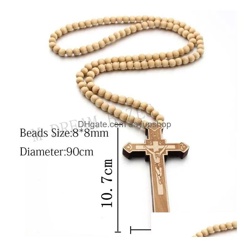 creative cross necklaces hip-hop bead necklace sweater chain christian decoration supplies for women men birthday valentine gift