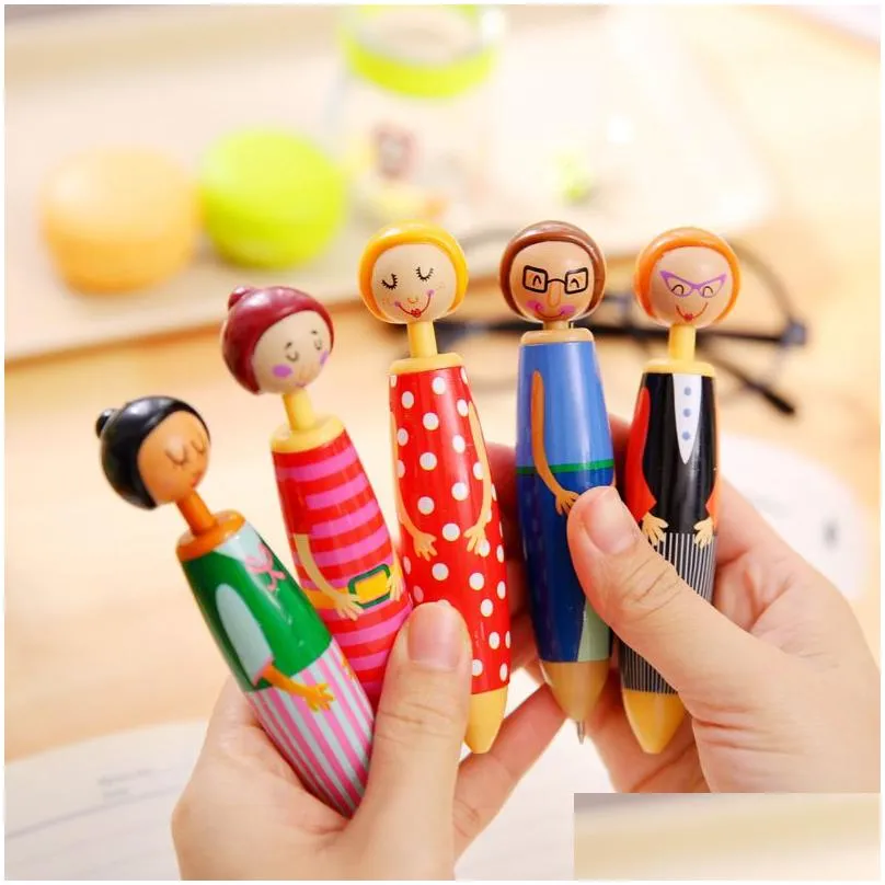 wholesale Cute Fun Cartoon Ballpoint Pens Originality Doll Pen Student Office Stationary Supplies Novelty