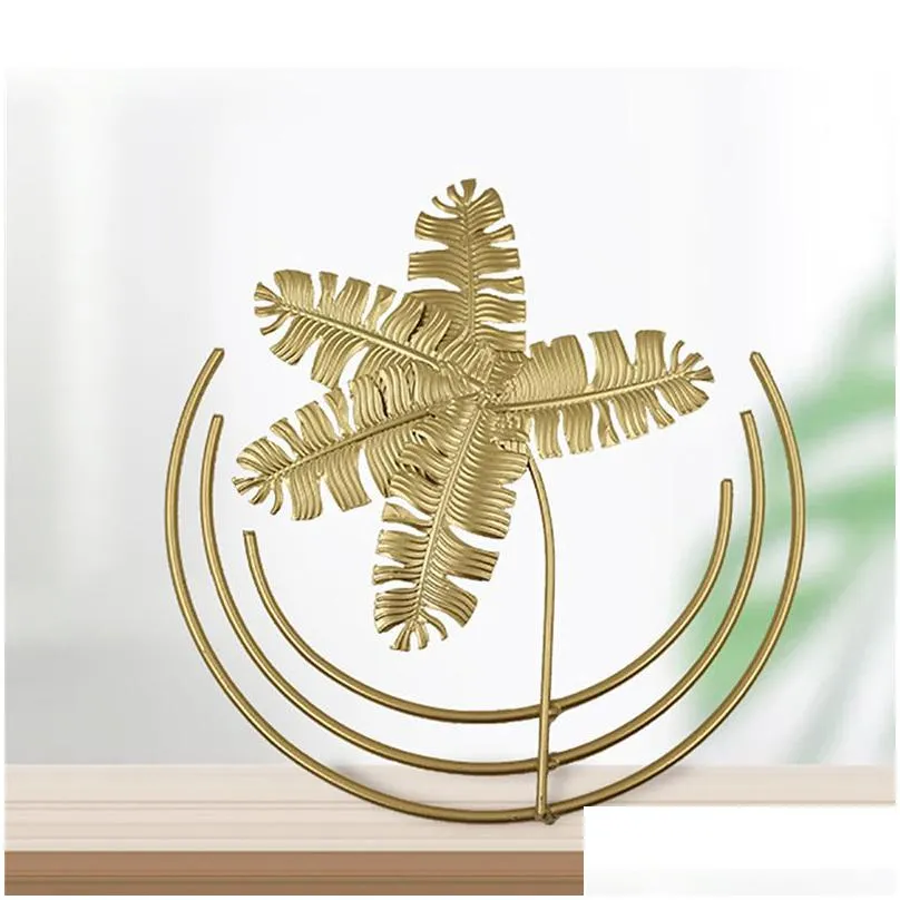 other home decor nordic light luxury golden plant leaves wall decoration pendant living room sofa background haning ornament figurines