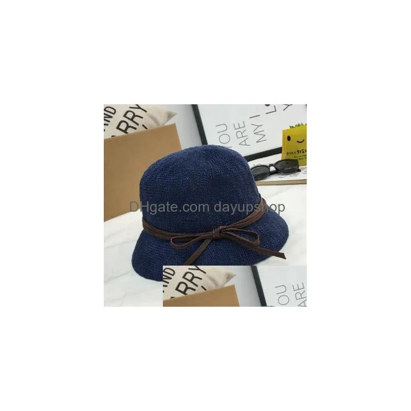 spring summer lady billycock women bucket hat with bowknot beach hats fisherman hat outdoor stingy brim hats sun hat