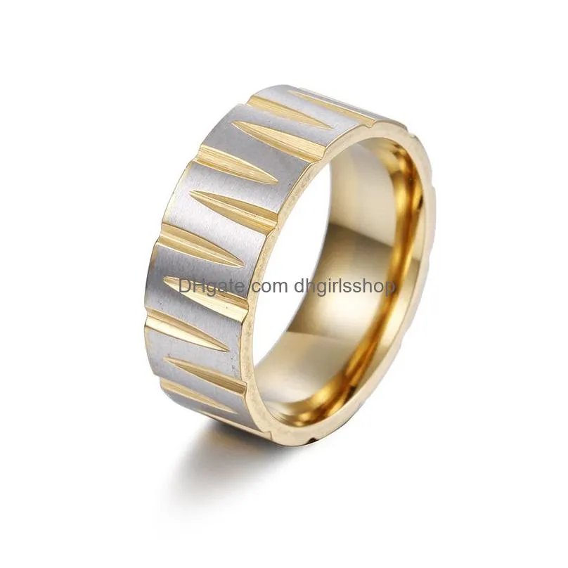 update stainless steel incision ring black gold cutting wedding rings fashion bands for men womens fashion jewelry