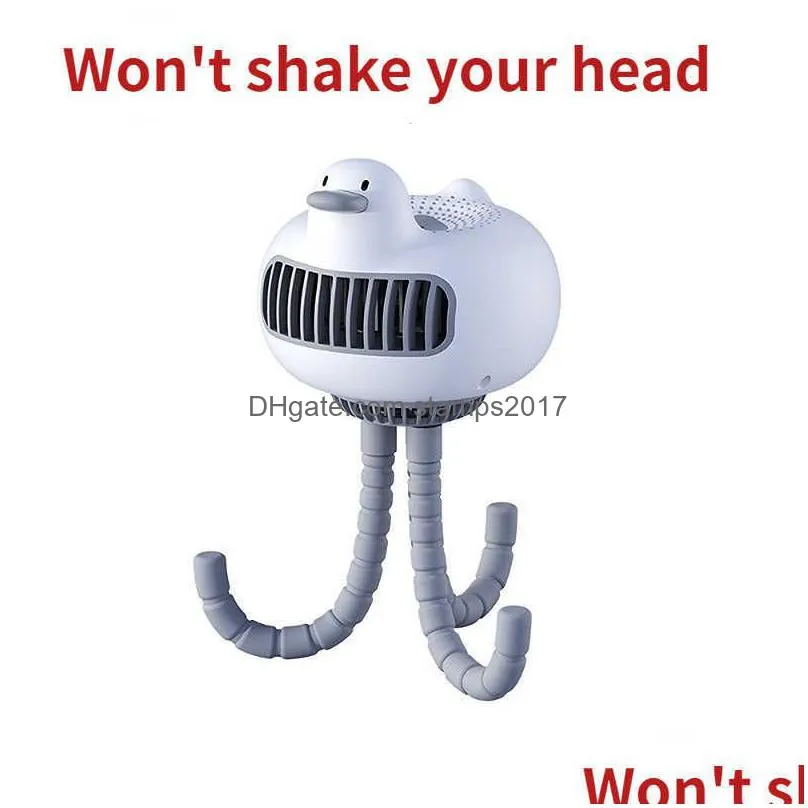  2023 stroller fan leafless octopus household desktop fan mini portable handheld shaking head small fan usb rechargeable