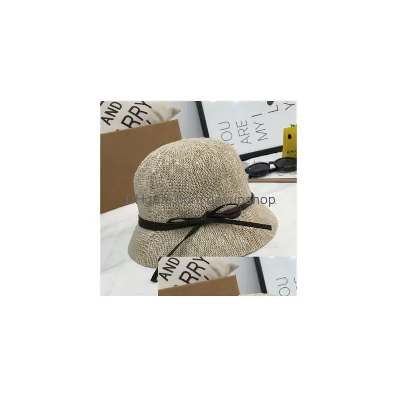 spring summer lady billycock women bucket hat with bowknot beach hats fisherman hat outdoor stingy brim hats sun hat