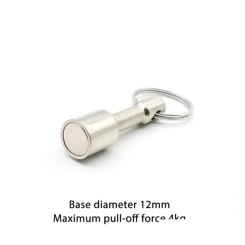 Outdoor Gadgets Silver Color Super Strong Metal Magnet Check Car Keys Keychain Split Ring Pocket Keyring Hanging Holder Portable Outdoor