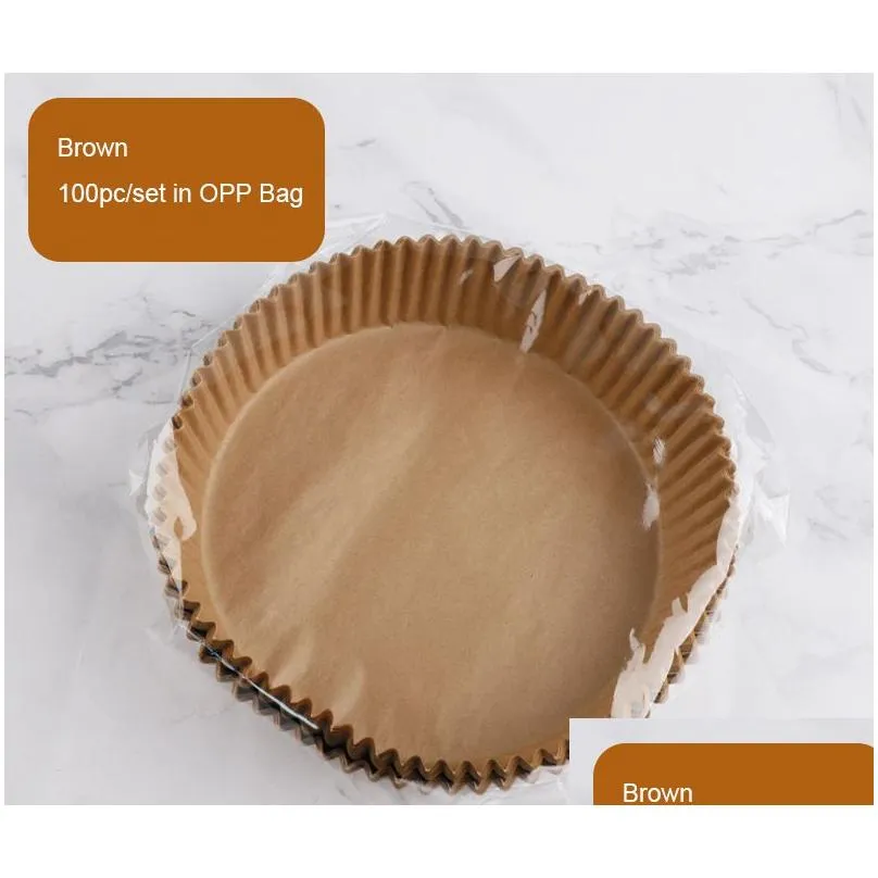 Air Fryer Disposable Paper Liner Non-stick Parchment Paper Bowl Dishes for Frying Baking Cooking Roasting and Microwave Unbleached Oil-proof 6.3