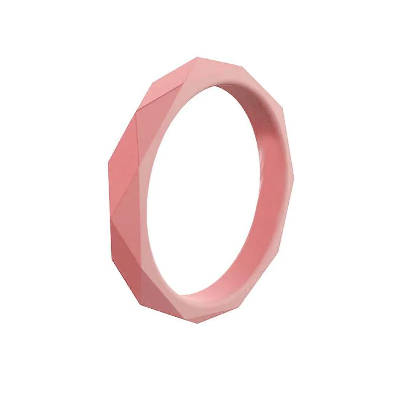 new arrival diamond shape 3mm silicone rings 10colors/lot women outdoor sports finger rings for female fashion jewelry gift