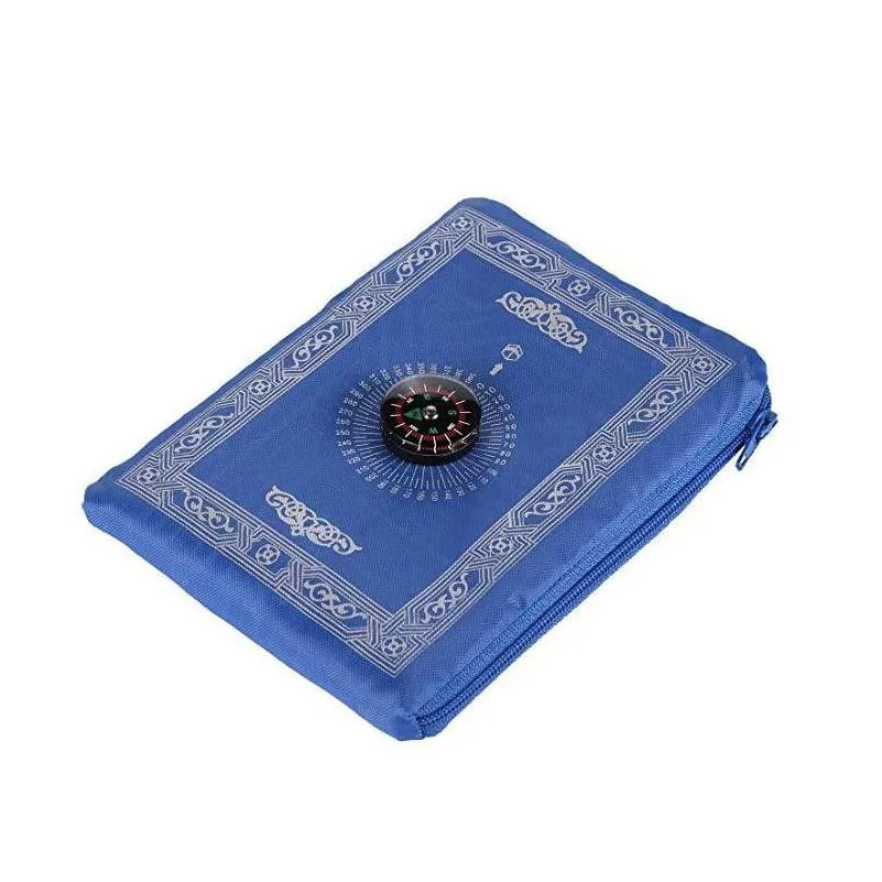 100pcs 5 colors islamic travel pocket prayer mat with compass 100*60cm muslim prayer rug foldable waterproof blanket sn504