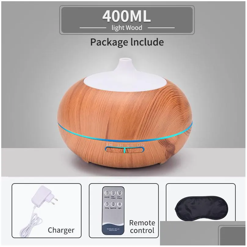 electric air humidifier aroma diffuser air diffuser ultrasonic remote control essential oil diffuser led cool mist maker fogger 220818