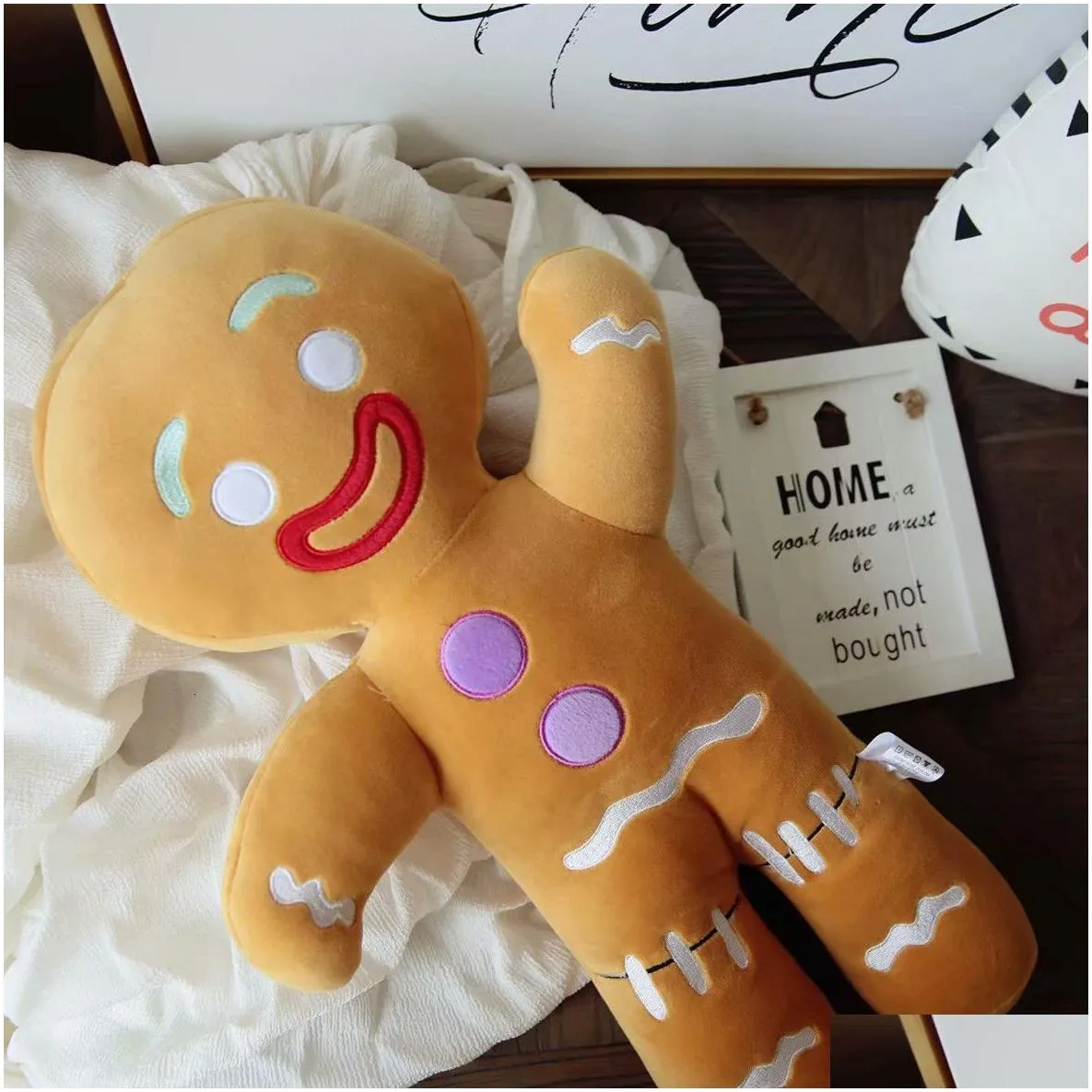 dolls 3060cm cartoon cute gingerbread plush toys pendant stuffed baby appease doll biscuits man pillow reindeer for kids gift 221206