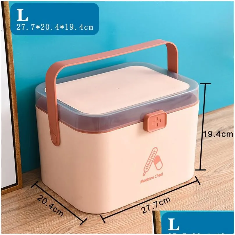 multi-functional emergency pills case chest first aid kit container portable household plastic medicine organizer storage box 220711