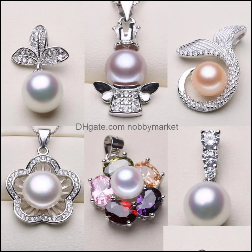 New Pearl Pendant Accessories 925 Silver Necklace Settings DIY Pearl Necklace Women Fashion Jewelry Wedding Gift