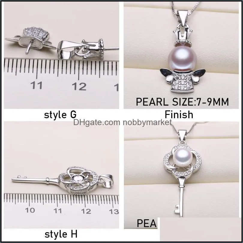 New Pearl Pendant Accessories 925 Silver Necklace Settings DIY Pearl Necklace Women Fashion Jewelry Wedding Gift