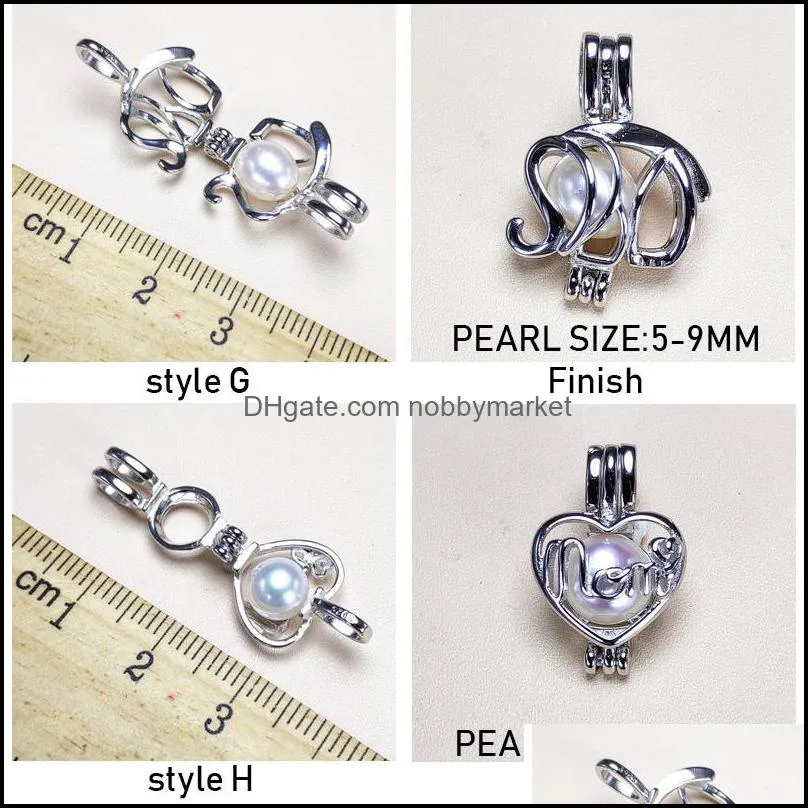 Wholesale s925 Sterling Silver Pendant Settings Cage Pearl Necklace Settings Openable DIY Pearl Necklace Women Fashion Jewelry Wedding