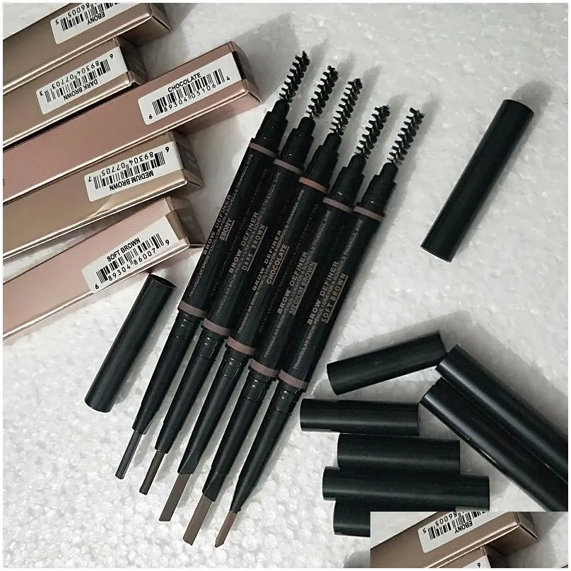  makeup double eyebrow pencil brow crayon ebony soft brown dark medium chocolate