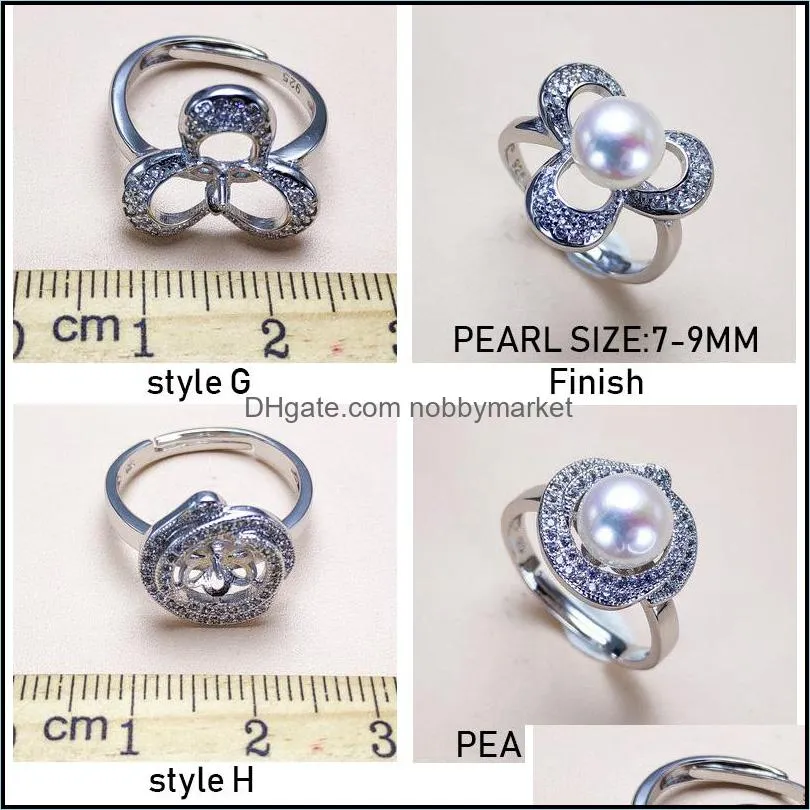 2021 Pearl Rings Settings 925 Silver Ring Settings Ring for Women Mounting Ring Blank DIY Fashion Jewelry Accessories Wedding Gift