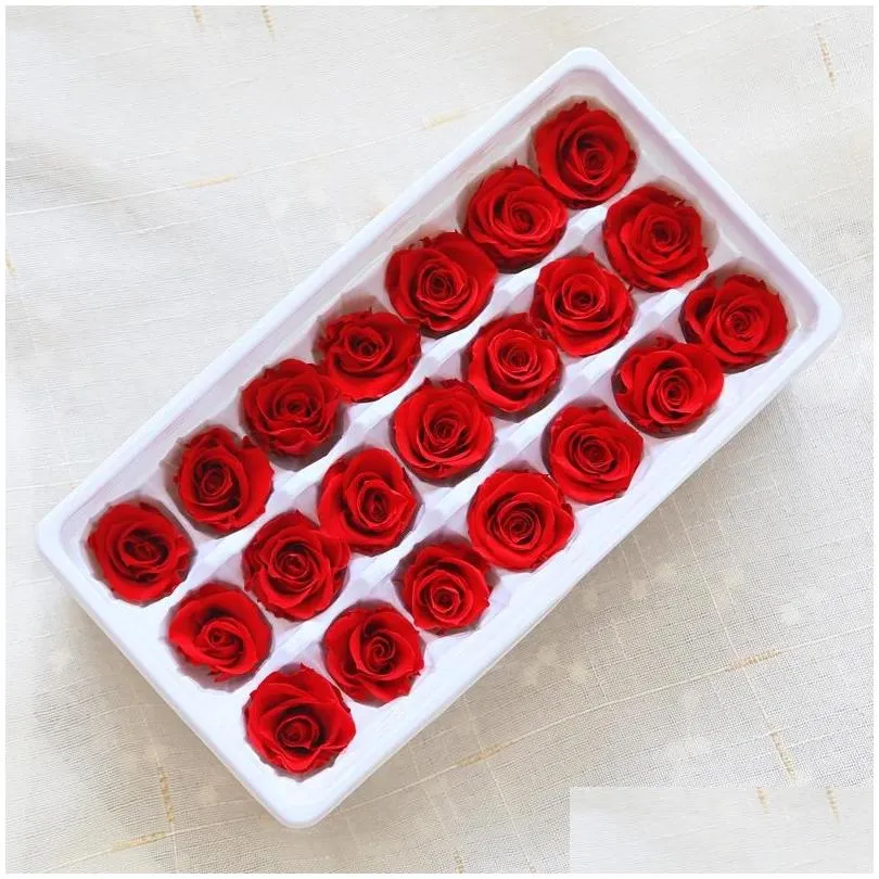 21pcs/box diy 2-3cm eternal roses natural preserved flowers immortal rose mothers day gift wedding decoration drop decorative 