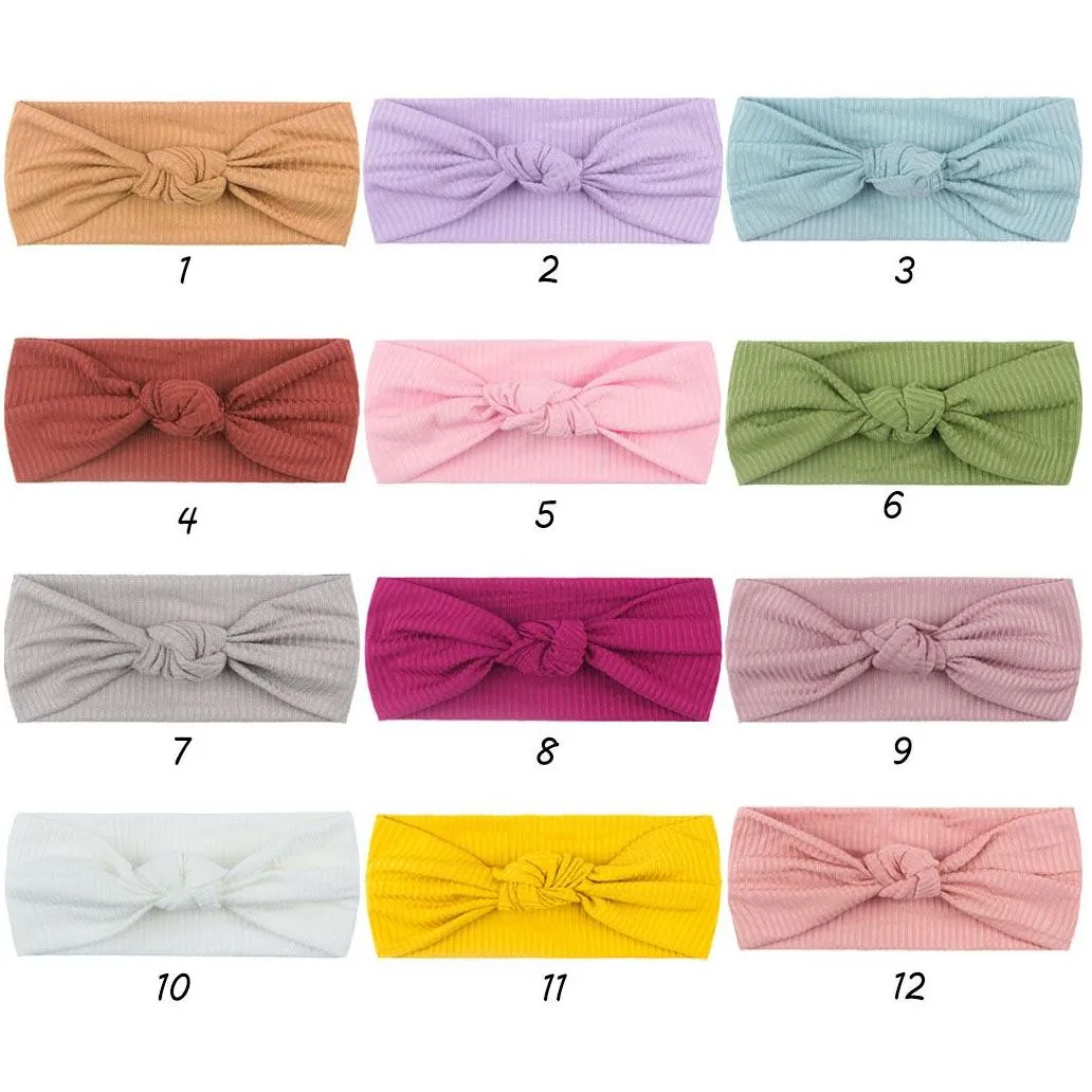 personalized baby ribbon knot headbands toddler turban infant girls hairband hair accessories m4259