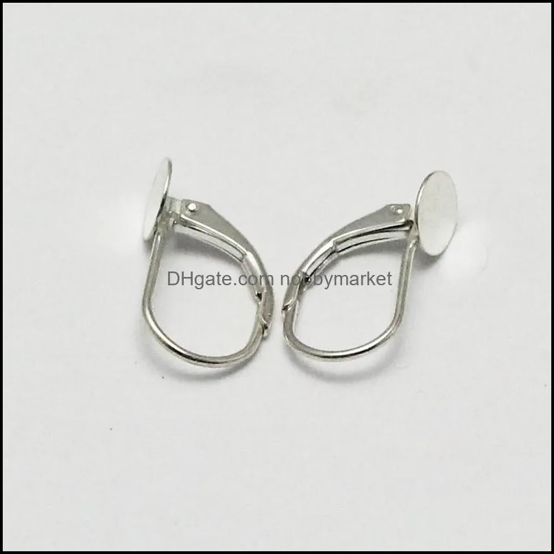 Beadsnice 925 Sterling Silver Leverback Earring Findings Pad Size 6mm Nice for Glass Cabochons or Resin Handmade Earring Components ID