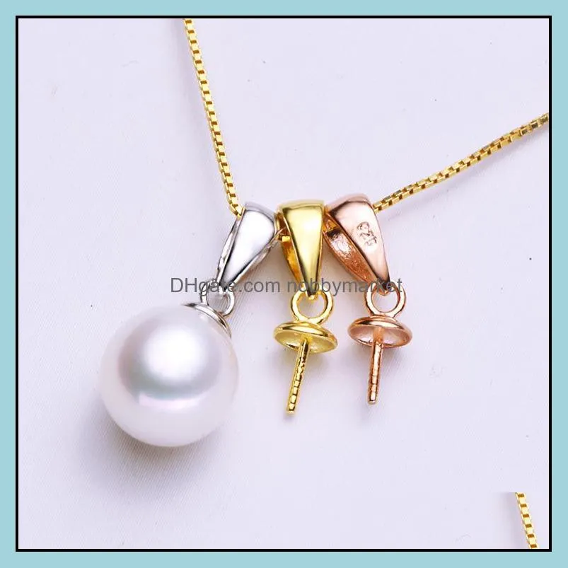 Pearl Necklace Settings S925 Sliver Necklace Settings DIY Accessories Jewelry Settings Christmas Statement Jewelry 20pcs/lot