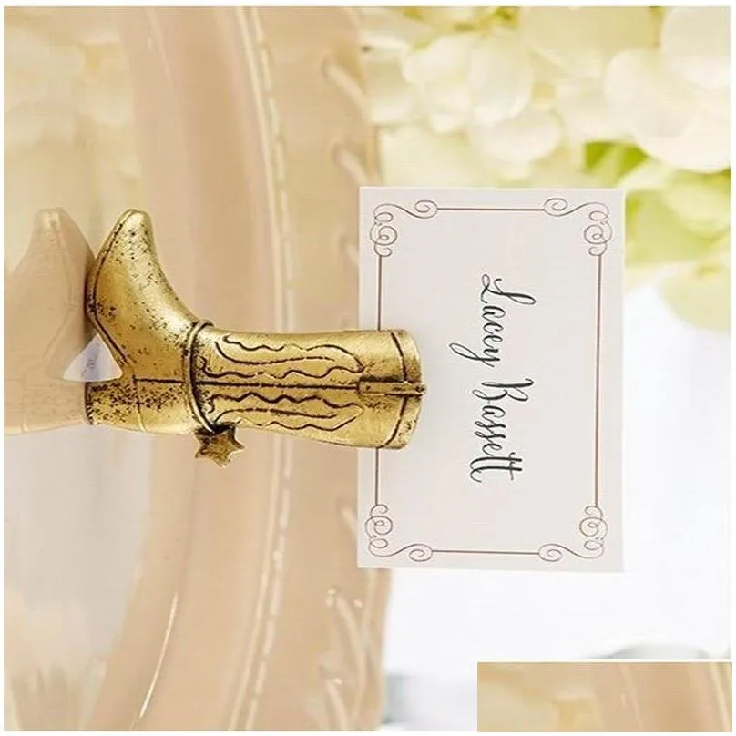  boot place card holder table centerpiece wedding bridal shower favors seat number holders