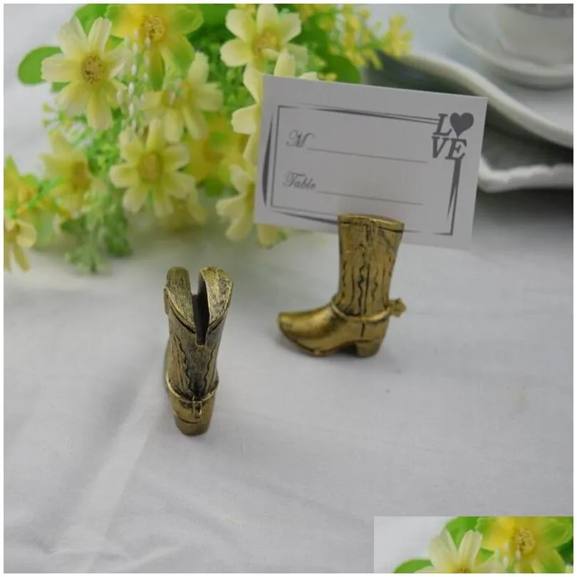  boot place card holder table centerpiece wedding bridal shower favors seat number holders