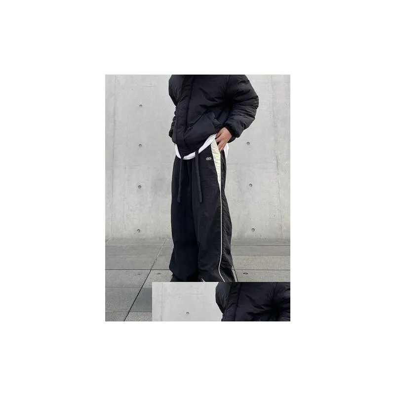Men`s Pants Baggy For Men Parachute Vintage Oversize Joggers Harajuku Streetwear Sweatpants Black Wide Leg Trousers Male