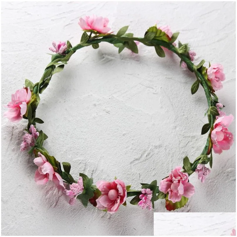 plum blossom wreath flower headband wreath wedding floral crown hairband fashion boho bohemian headbands headdress 11 styles m090