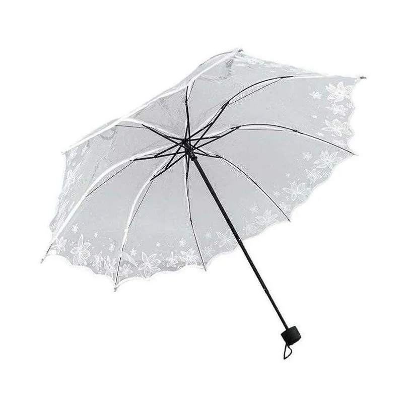 umbrellas womens transparent umbrella folding summer clear umbrella for rain and sun waterproof woman umbrellas sombrillas