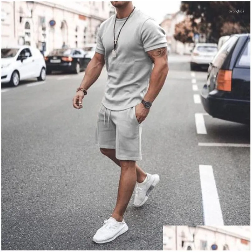 Men`s Tracksuits Basic T Shirt Shorts Sets Casual Plain Sports Suits Chic Kpop Gym Stretch 5xl Tracksuit Luxury Clothes For Men Young La