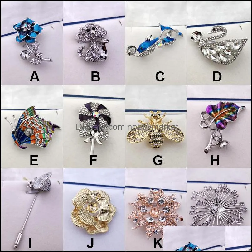 DIY Pearl Brooch Setting Rhinestone Brooch for Women Pearl Jewelry Settings Fashion Accessories 12 styles DIY Pearl Pins Christmas