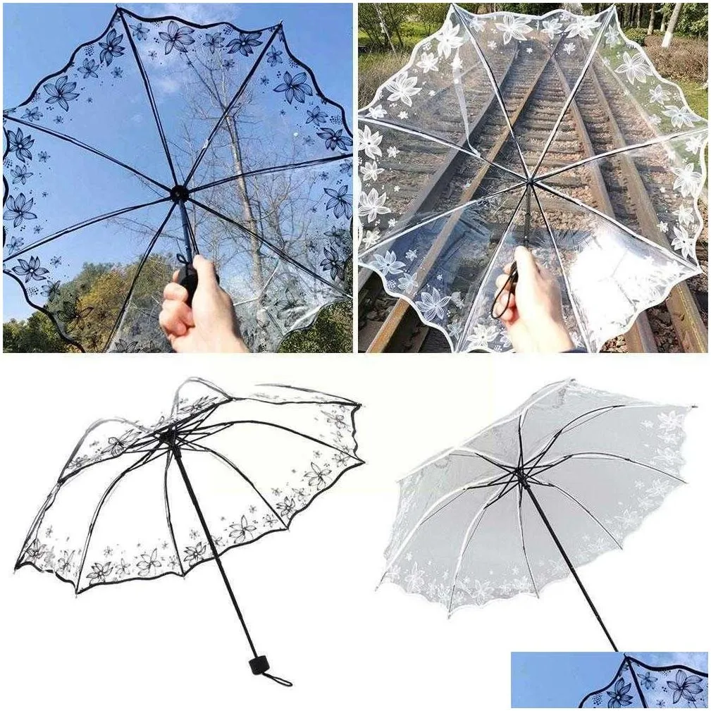 umbrellas womens transparent umbrella folding summer clear umbrella for rain and sun waterproof woman umbrellas sombrillas