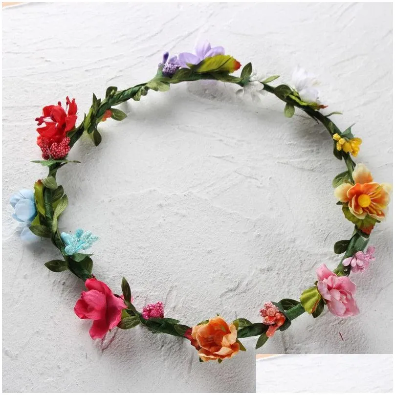 plum blossom wreath flower headband wreath wedding floral crown hairband fashion boho bohemian headbands headdress 11 styles m090