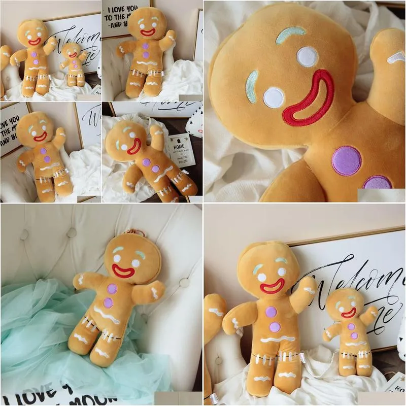 dolls 3060cm cartoon cute gingerbread plush toys pendant stuffed baby appease doll biscuits man pillow reindeer for kids gift 221206